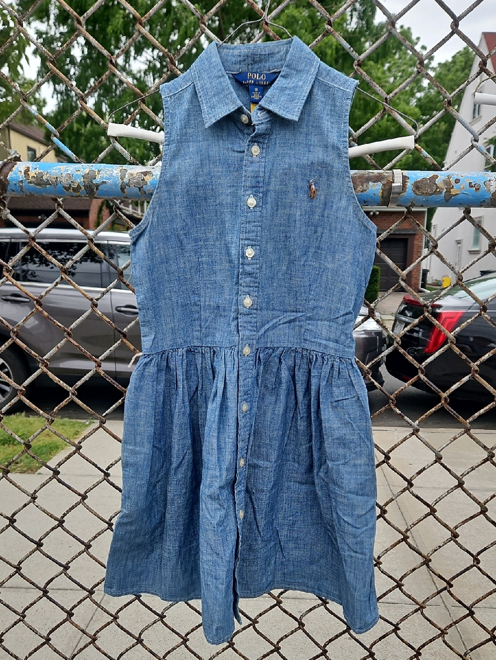 Polo by Ralph Lauren Girls' Blue Chambray Button-Front Dress